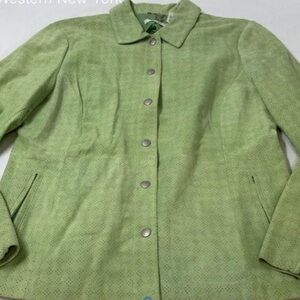 NWT Liz Golf Suede Light Weight Jacket w/Snaps n Lining   Size L